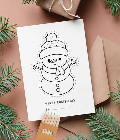 'Personalised Colour & Keep' Christmas Card Pack