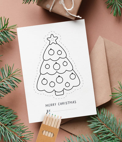 'Personalised Colour & Keep' Christmas Card Pack