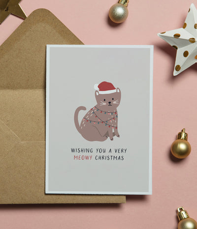 'Wishing You a Very Meowy Christmas' Christmas Card