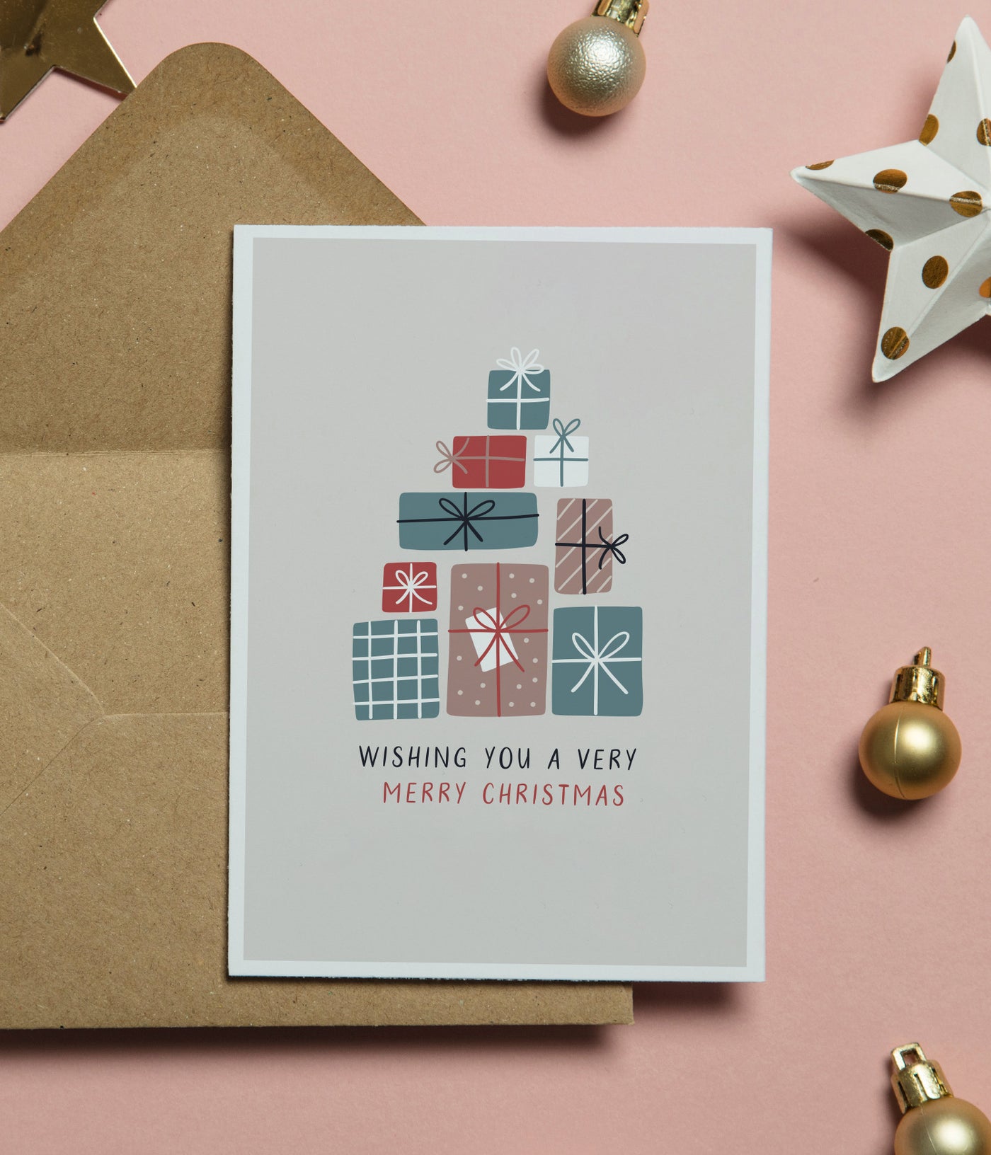 'Merry Christmas Presents' Christmas Card