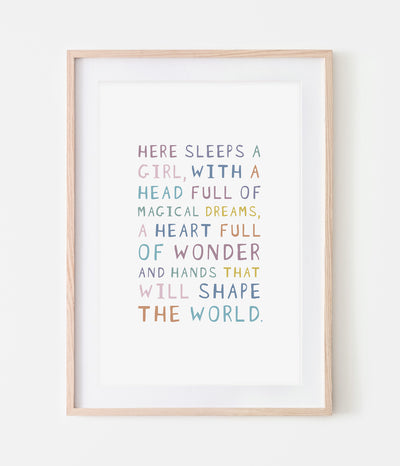 'Here Sleeps A Girl' Print