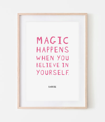 'Magic Happens' Barbie Print