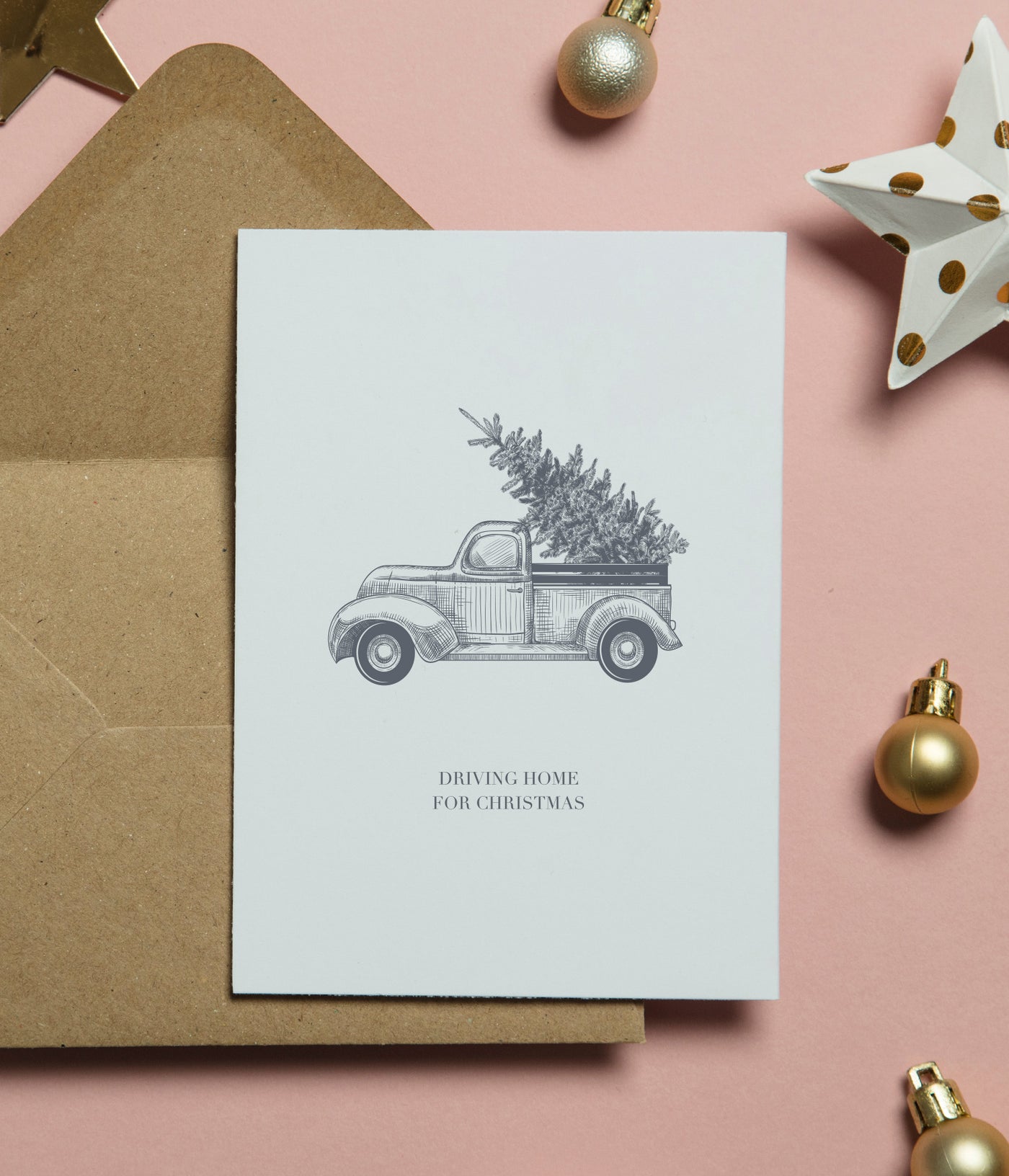 'Driving Home For Christmas' Christmas Card