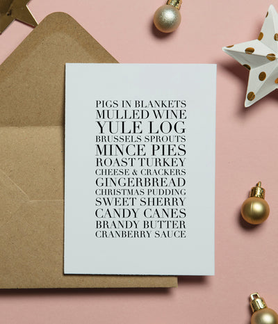 'Festive Food' Christmas Card