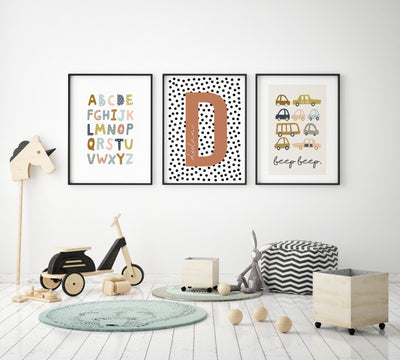 'Spotty Initial Letter' Personalised Print