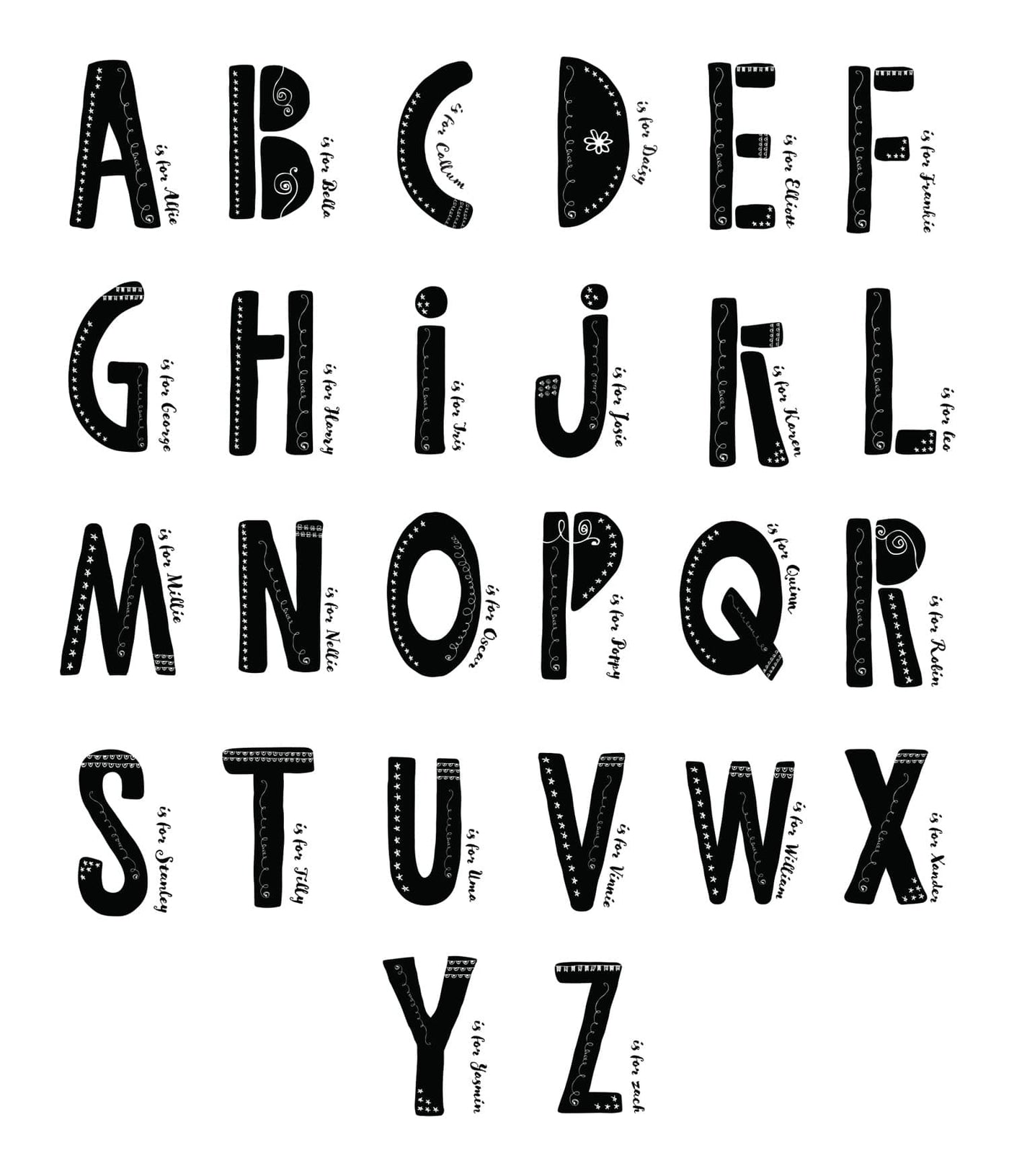 'Fun Initial Letter' Personalised Print
