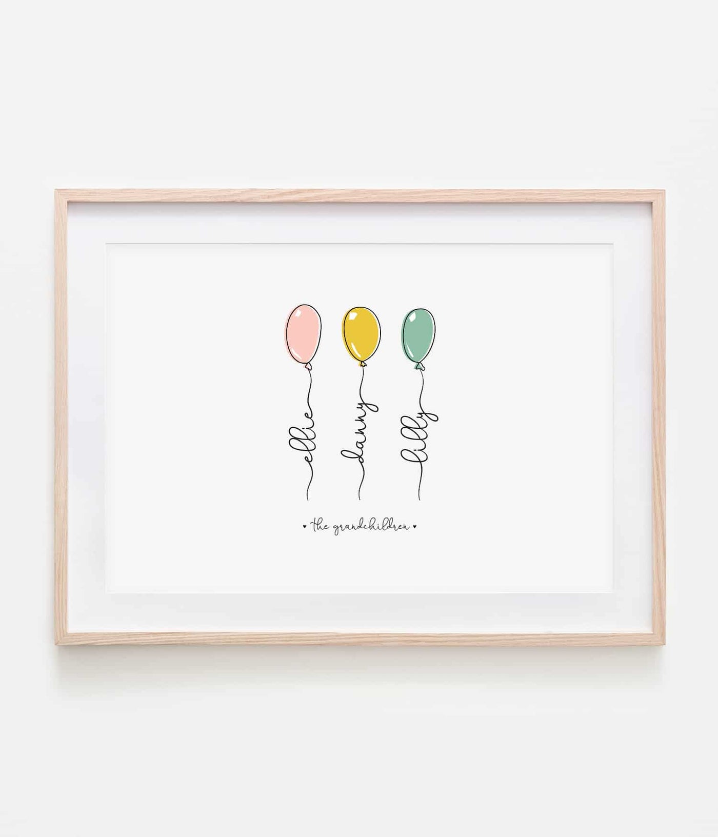 'Balloon Family' Personalised Print