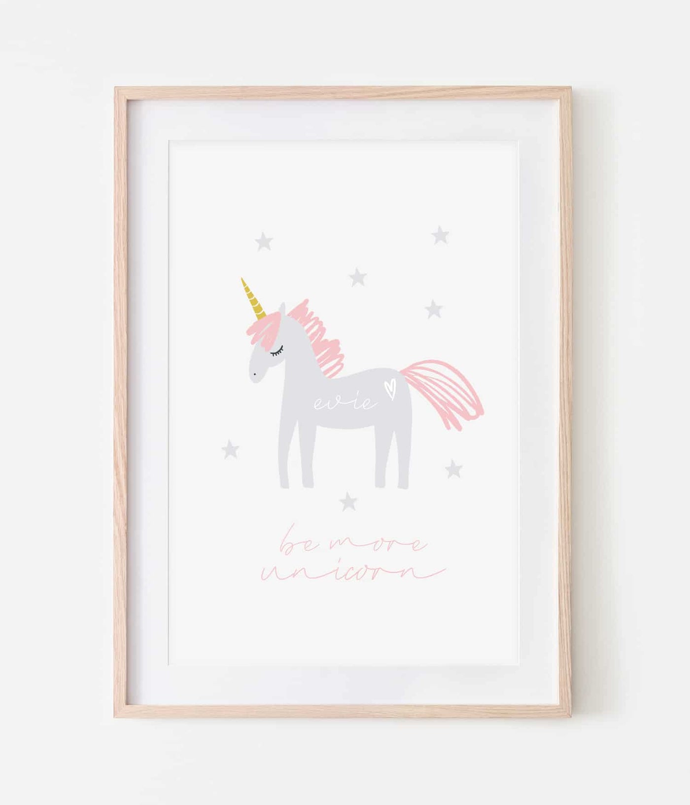 'Be More Unicorn' Personalised Print