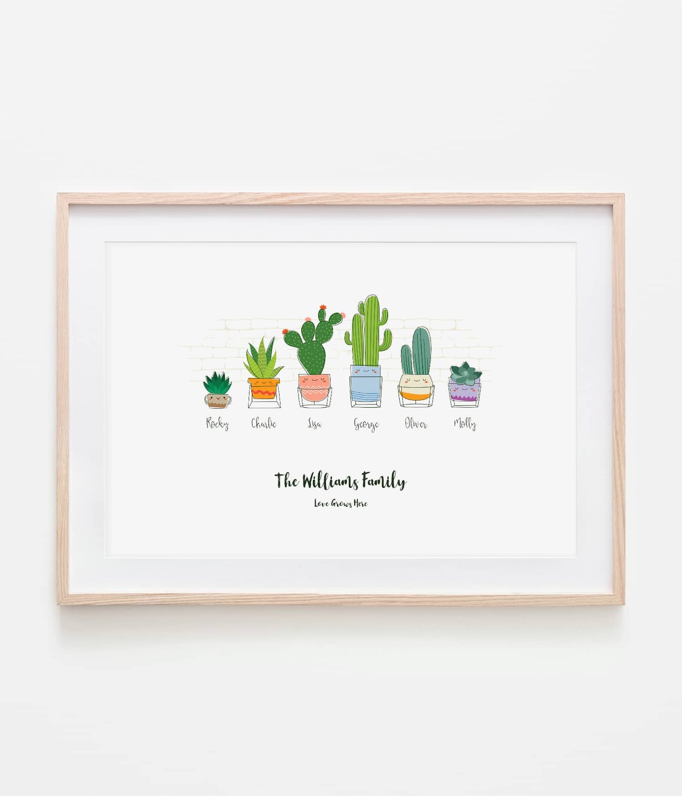 'Cactus Family' Personalised Print