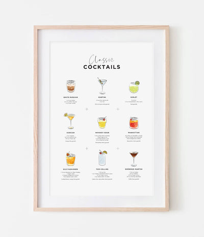 'Classic Cocktails' Print