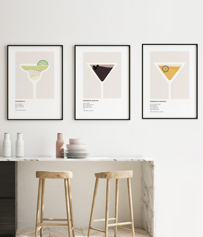 Cocktail Wall Art Bundle 3x Prints
