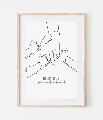 'Daddy & Us Three' Print