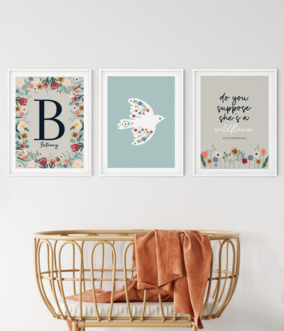 Kids Scandi Floral Bundle 3x Prints