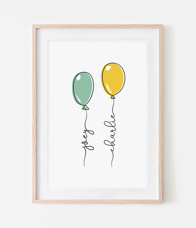 'Balloon Name' Personalised Print