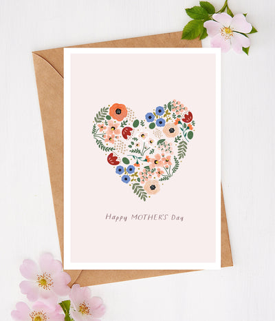 'Floral Heart' Mother's Day Card