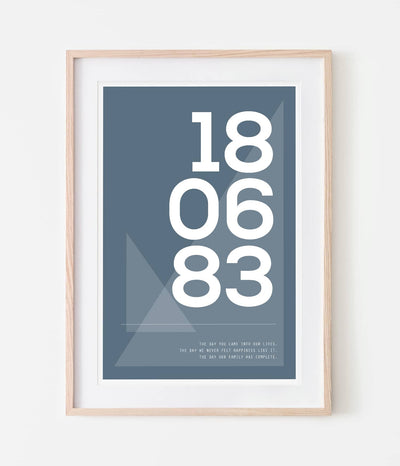 'Bright Geometric Date' Personalised Print