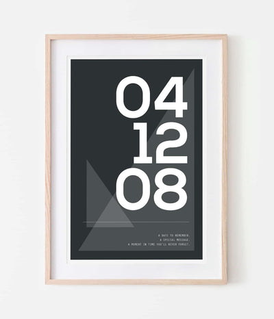 'Bright Geometric Date' Personalised Print