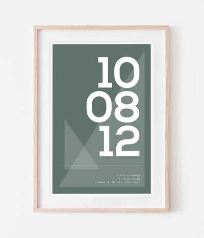 'Bright Geometric Date' Personalised Print