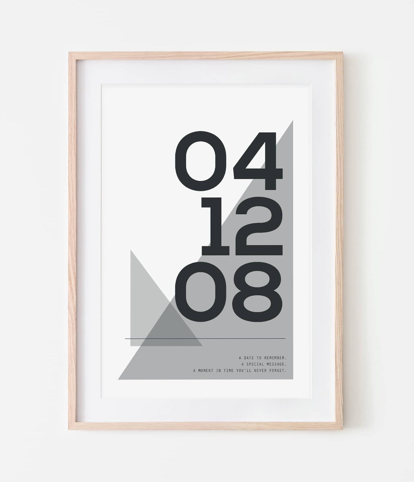 'White Geometric Date' Personalised Print