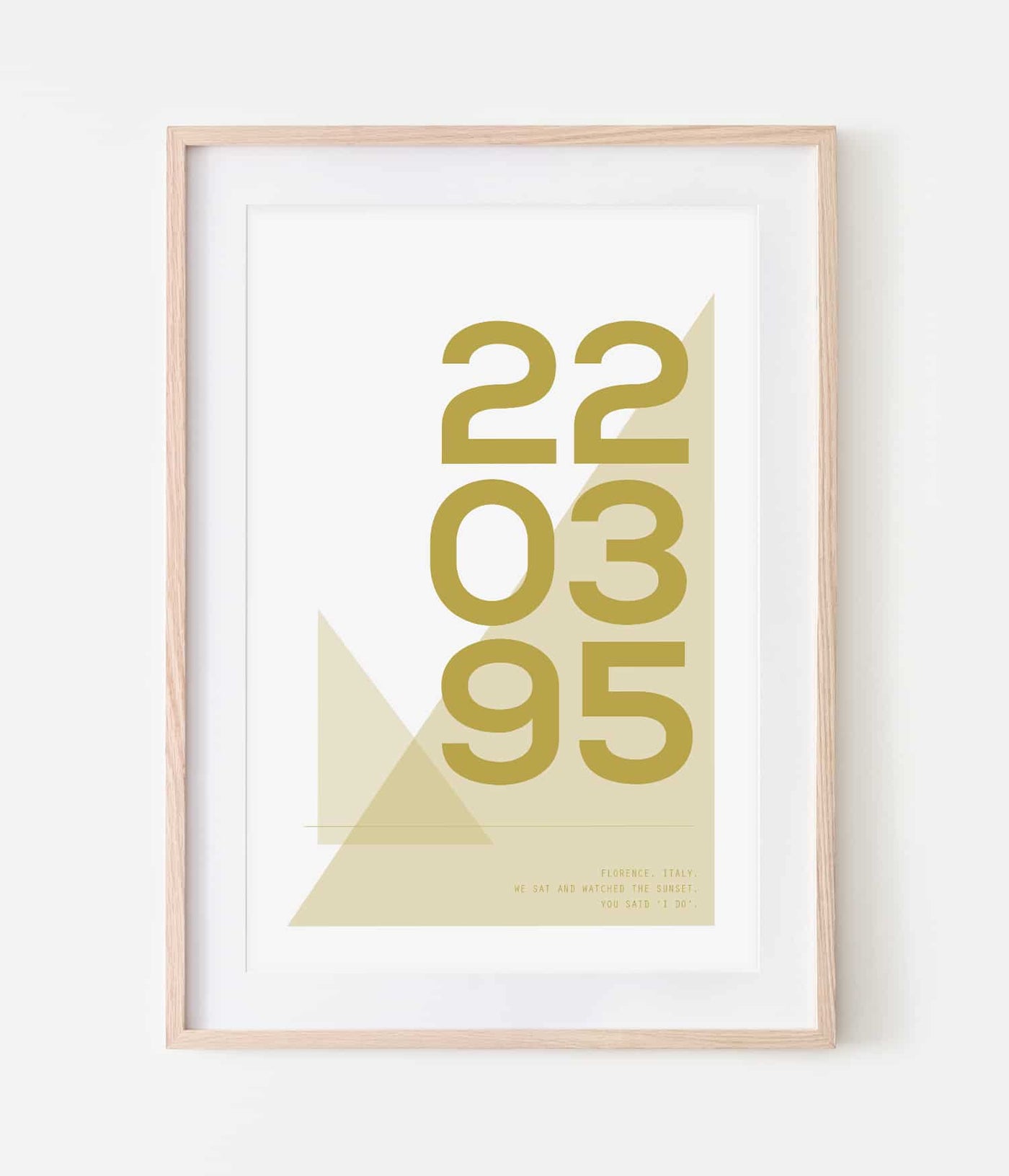 'White Geometric Date' Personalised Print