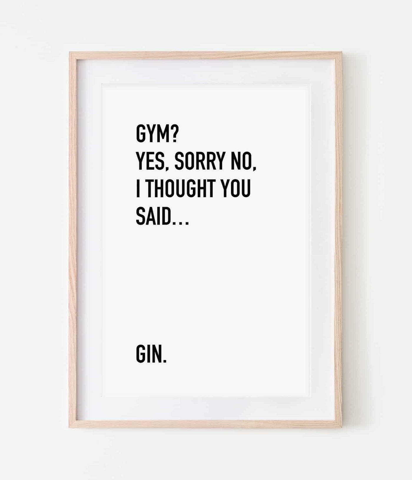 'Gym, Gin?' Print