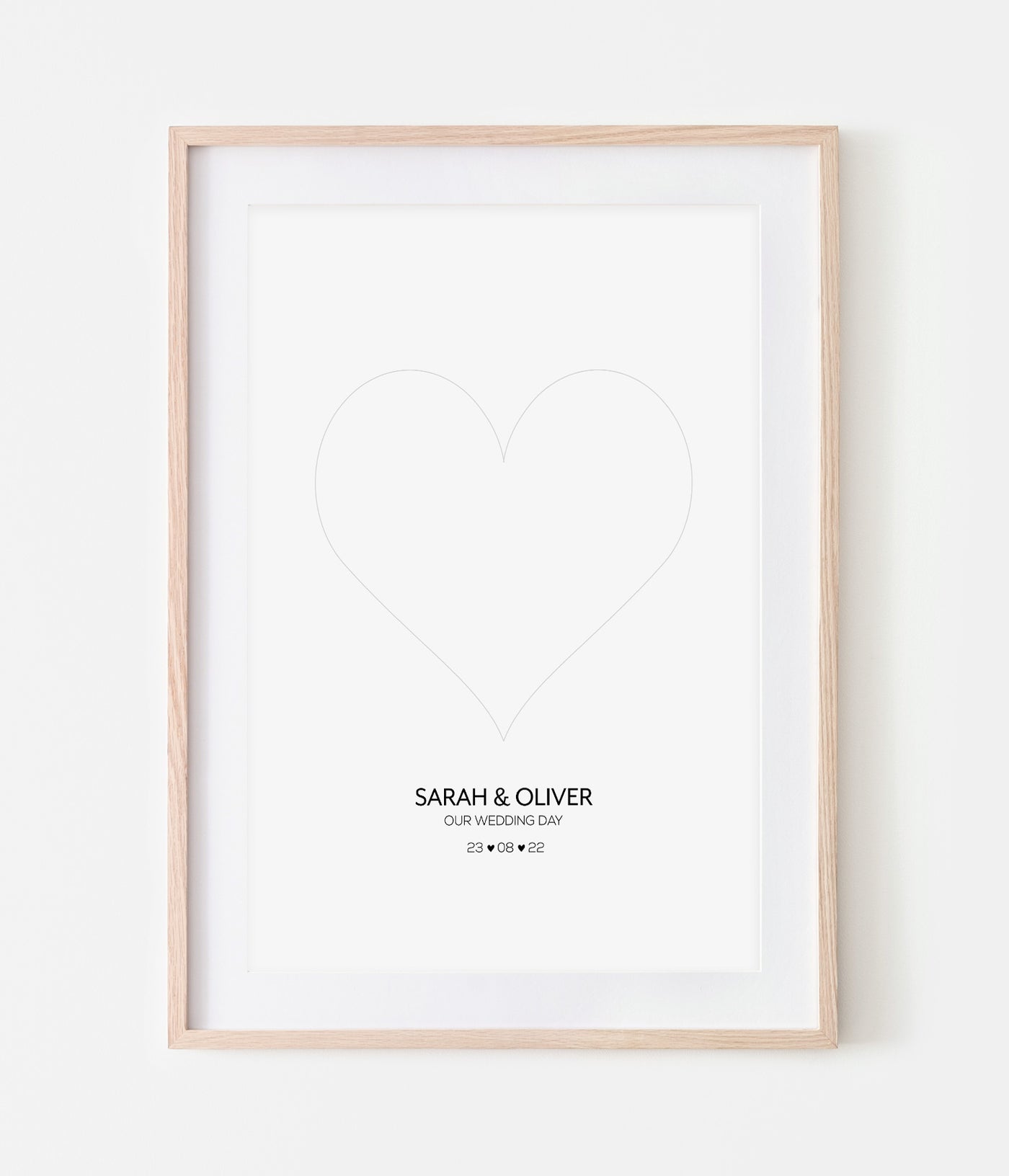 'Wedding Heart' Fingerprint Personalised Keepsake