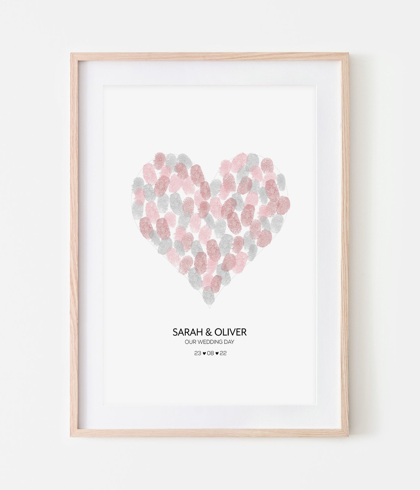 'Wedding Heart' Fingerprint Personalised Keepsake