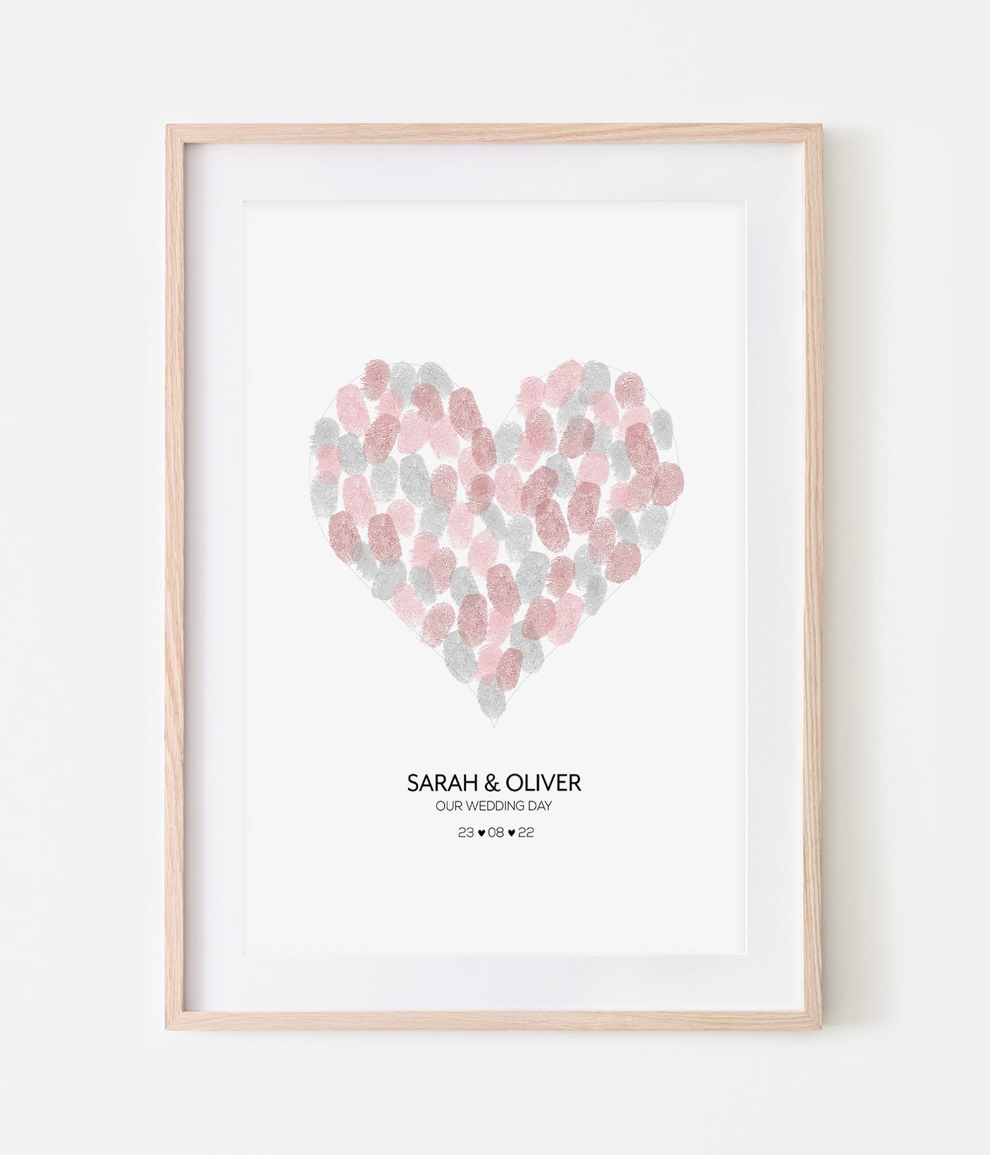 'Wedding Heart' Fingerprint Personalised Keepsake