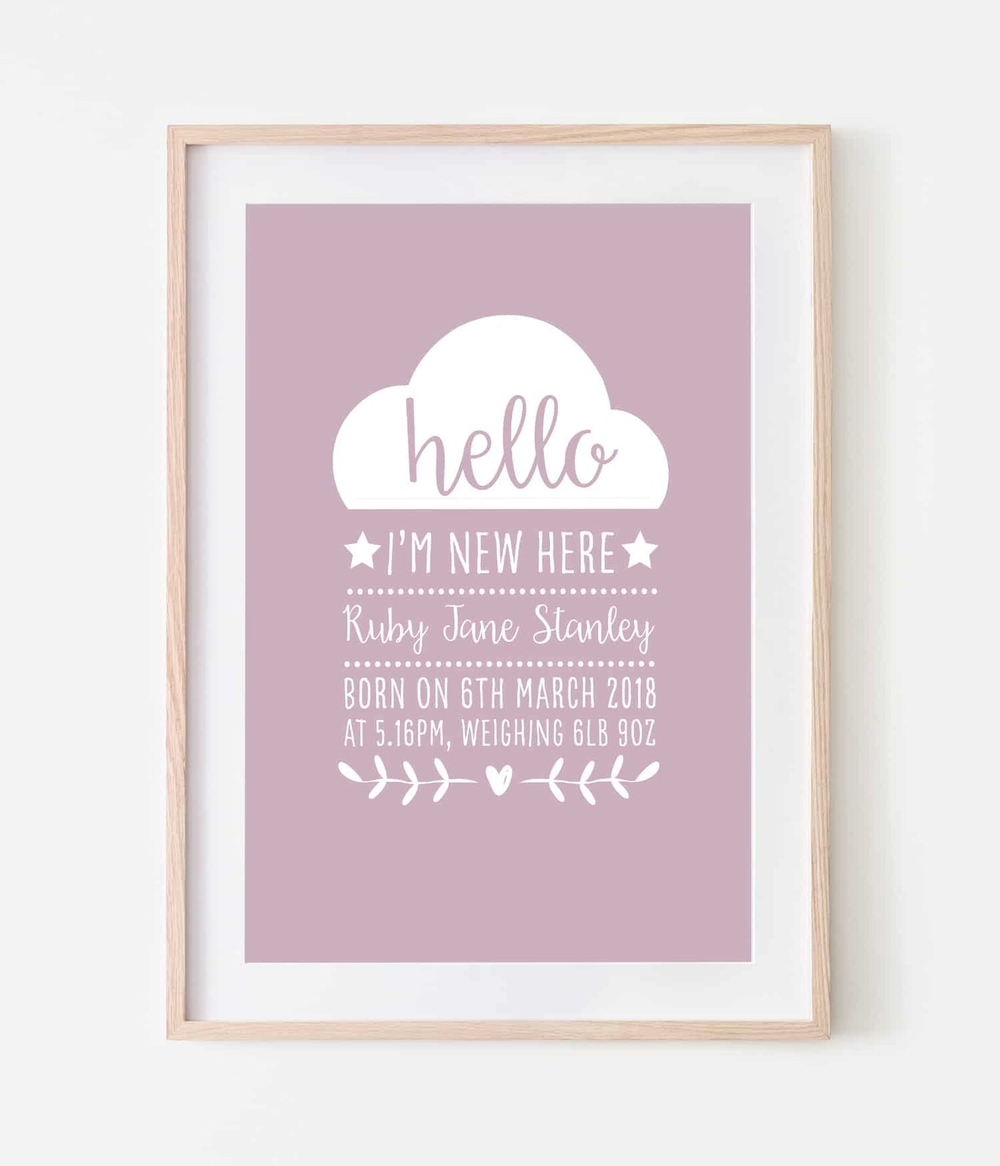 'Hello I'm New Here' Personalised Print