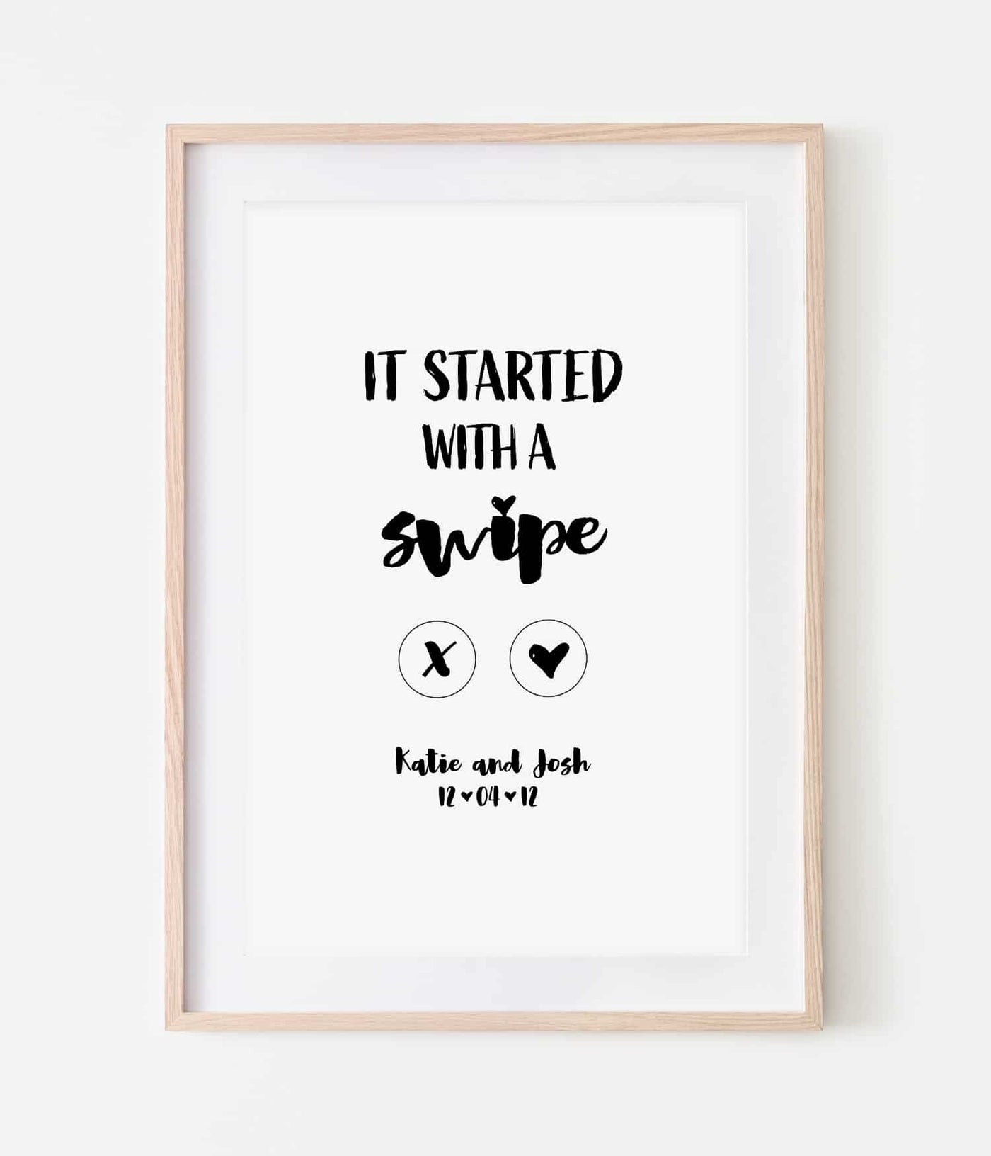 'It Started with a Swipe' Personalised Print