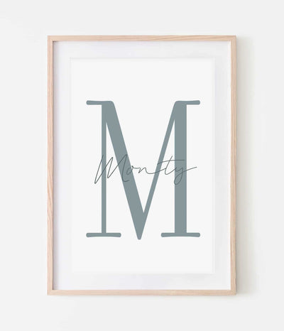 'Letter & Name' Initial Personalised Print