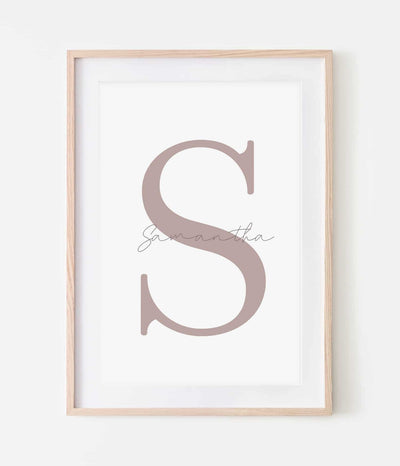 'Letter & Name' Initial Personalised Print