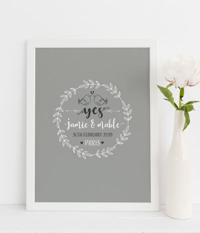 'Love Birds' Engagement Print