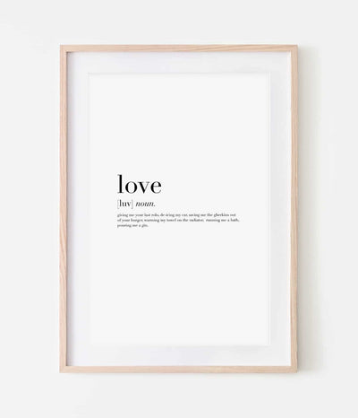 'Love Definition' Personalised Print