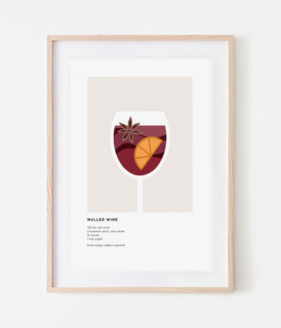 'Mulled Wine' Christmas Cocktail Print