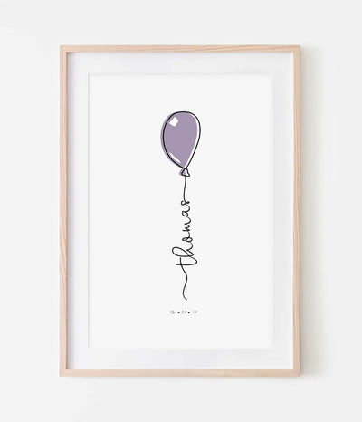 'Balloon Name' Personalised Print