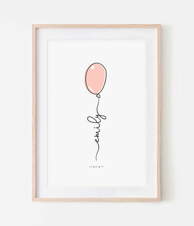 'Balloon Name' Personalised Print