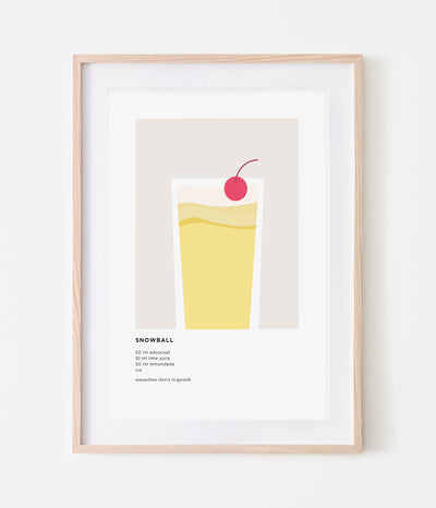 'Snowball' Christmas Cocktail Print