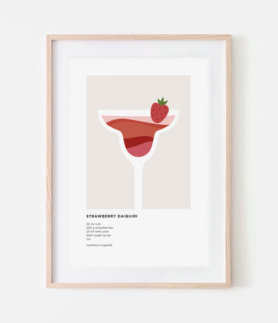 'Strawberry Daiquiri' Cocktail Print