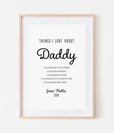 'Things I Love About...' Print