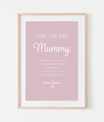 'Things I Love About...' Print