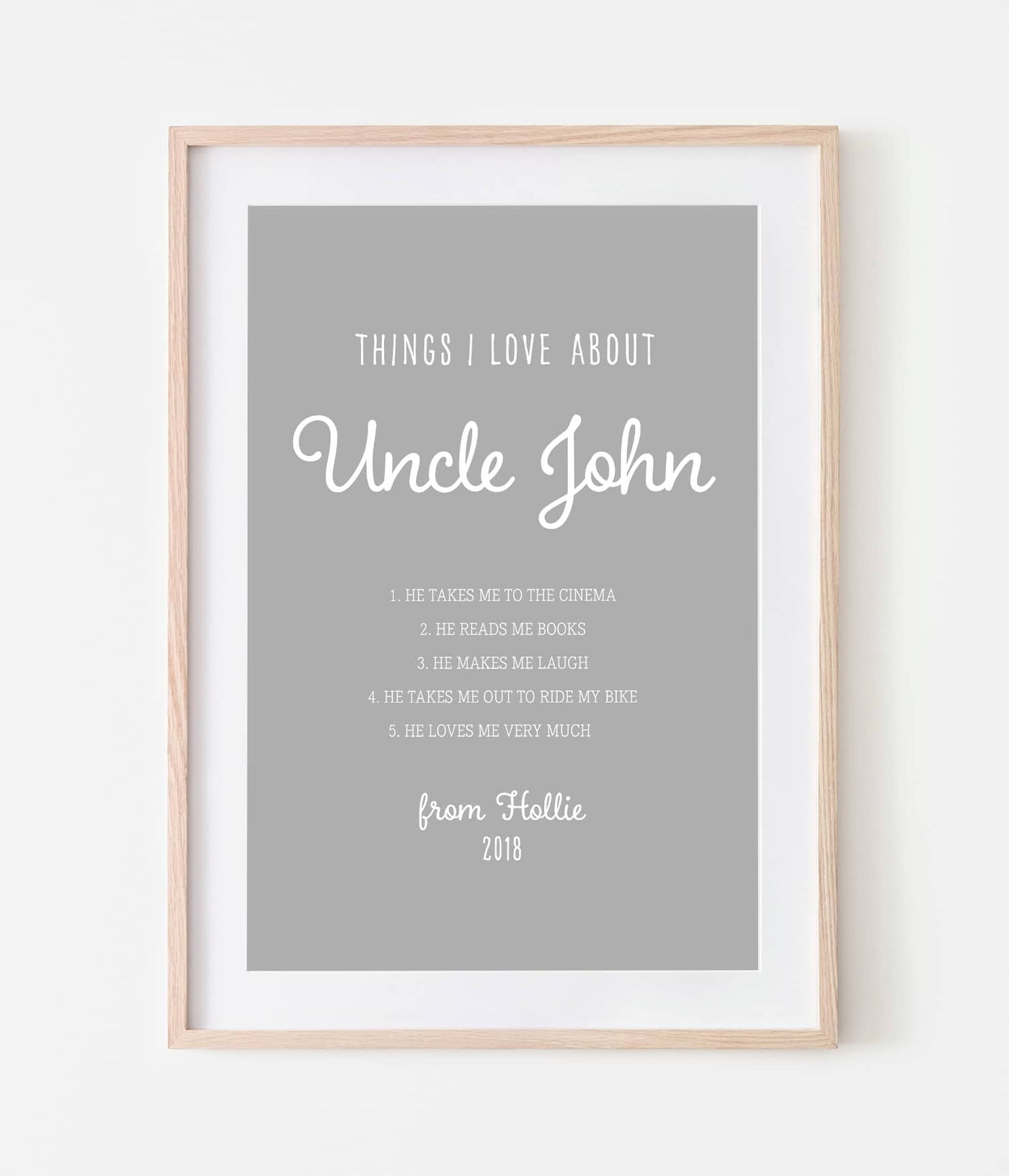 'Things I Love About...' Print