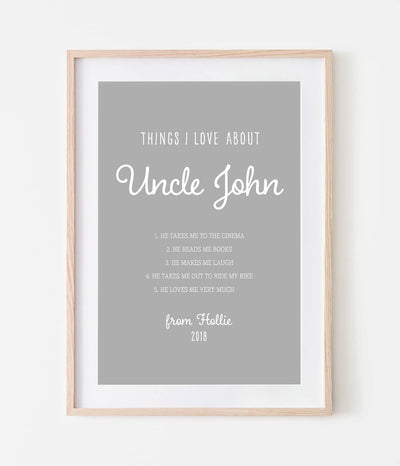 'Things I Love About...' Print